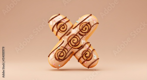 Delicious Eclairs with Chocolate Drizzle on Beige Background - Pastry, Dessert, Food Photography