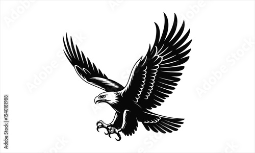 Majestic eagle vector illustration detailed design for print and web