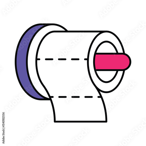 Toilet Paper Vector Filled outline illustration style icon. EPS 10 file 