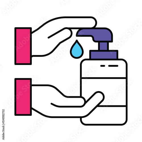 Hand sanitizer Vector Filled outline illustration style icon. EPS 10 file 