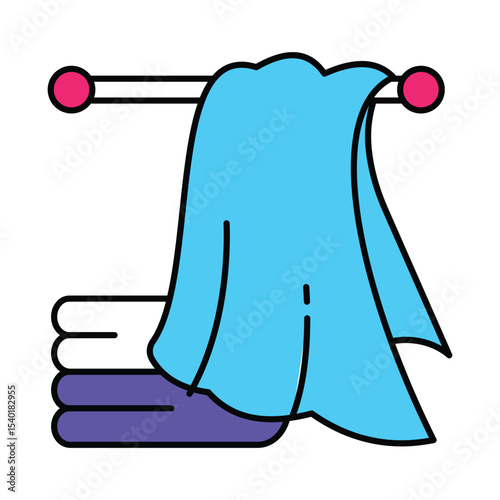 Towel Vector Filled outline illustration style icon. EPS 10 file 