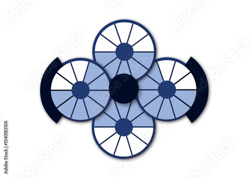 Overlapping Circle Infographic Element Vector corporate brand identity background service offering ecosystem business software SaaS tech editable shape abstract 3D diagram chart asset svg branding web