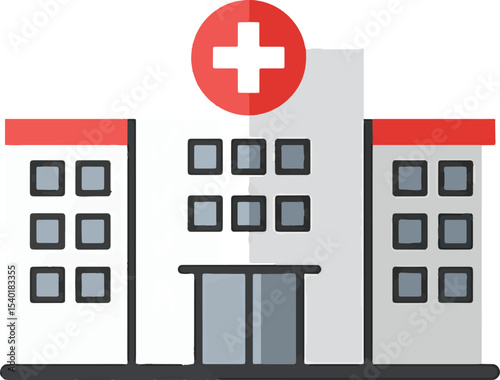 Modern Hospital Building Illustration Healthcare Facility Design