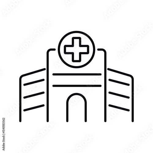 Hospital building outline vector icon