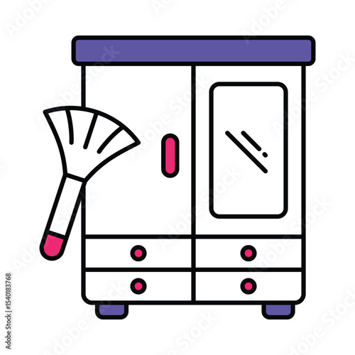 Wardrobe cleaning Vector Filled outline illustration style icon. EPS 10 file 