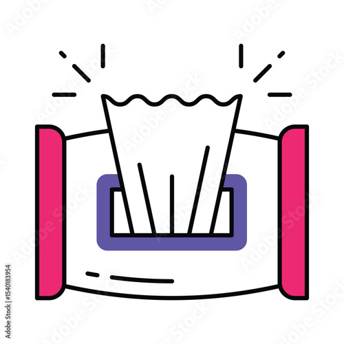 Wet Wipes Vector Filled outline illustration style icon. EPS 10 file 
