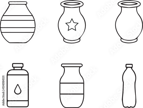 vector set of cosmetic bottles