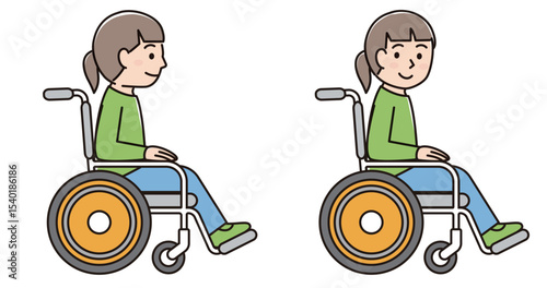 車椅子の若い女性