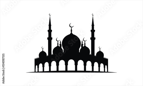 Detailed mosque illustration architectural vector design