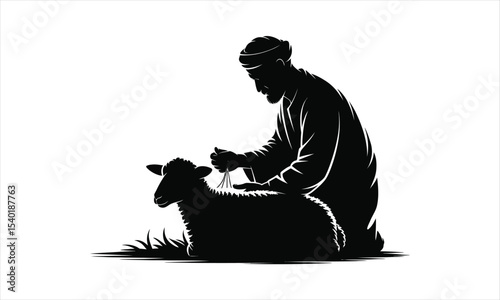 Islamic qurbani eid al adha sacrifice illustration