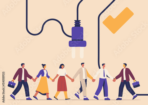 Teamwork Leads to Success People Holding Hands Under a Lightbulb with a Checkmark Concept of Collaboration and Innovation