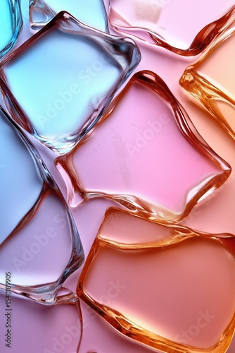 Colorful iridescent frosted glass showcasing abstract rainbow metallic patterns and high-gloss texture