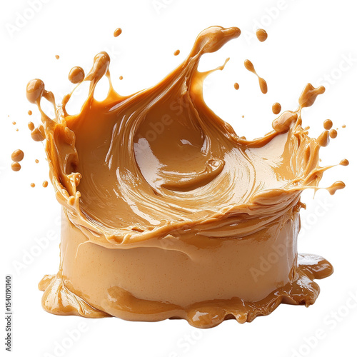 peanut butter splash isolated on transparent background