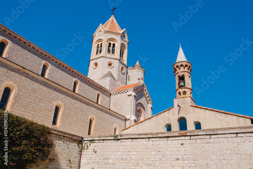 side view of the church at Lerins Abbey, France