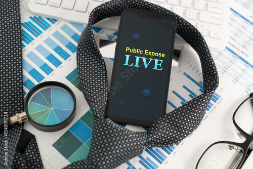 Public Expose Live photo concept, A live event where a publicly listed company shares key information about its business operations and performance