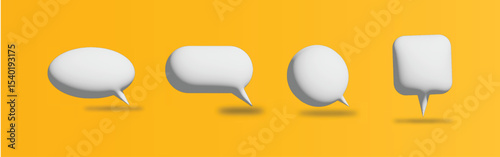 3D chats vector set 