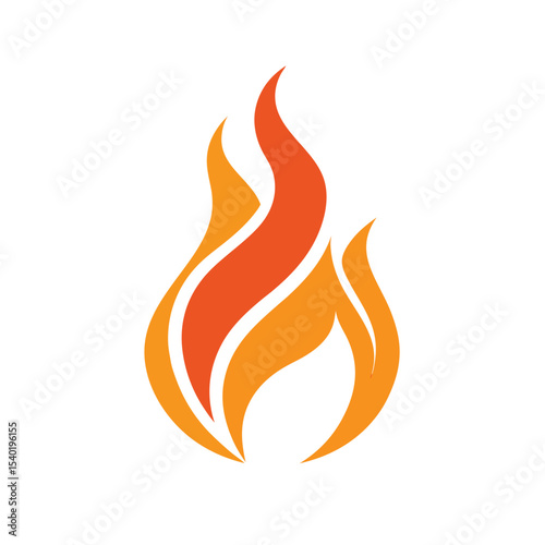 Simple flame icon representing fire warmth heat energy combustion and hazard concepts