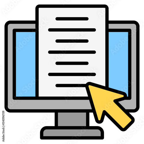 Digital outline color icon