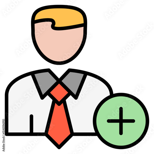 Hiring outline color icon