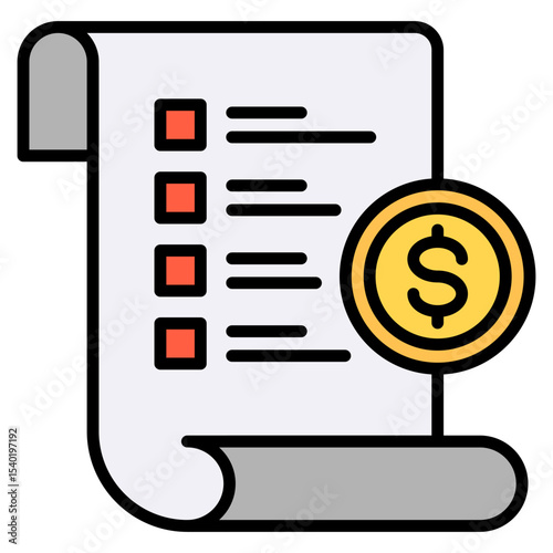 Pricing outline color icon