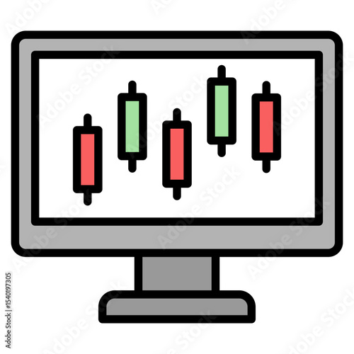 Trading outline color icon