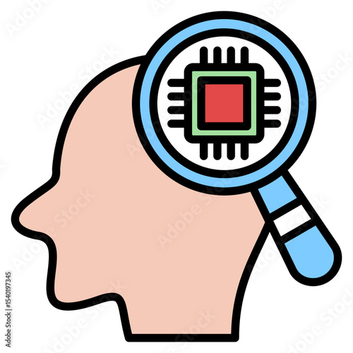 Cybernetics outline color icon