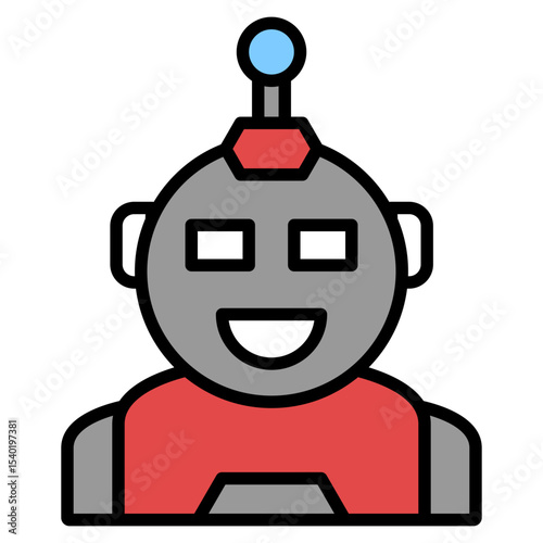 Robotics outline color icon
