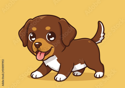cute Labrador Retriever cartoon vector illustration