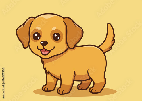 cute Labrador Retriever cartoon vector illustration