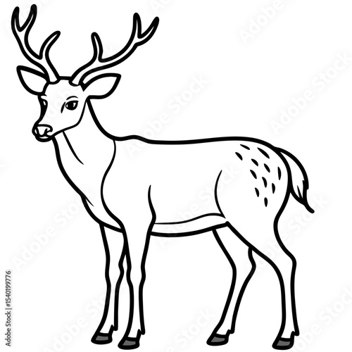 Minimal Line Drawing Wapiti with Vole
