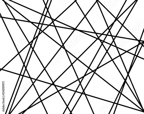 Abstract composition of intersecting black lines on white
