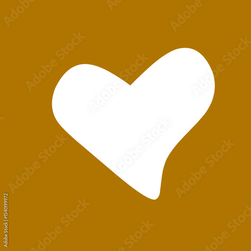 White Heart on a Golden Background