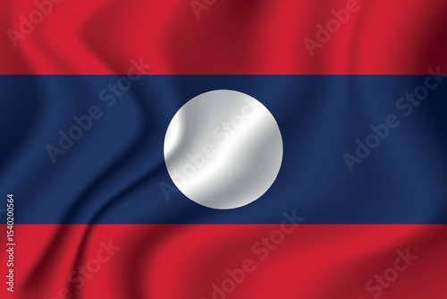 Flag of Laos. Laotian national symbol in official colors. Lao People's Democratic Republic Template icon. Vector background.