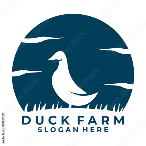 Duck logo design vector template. Duck Farm logo design icon vector