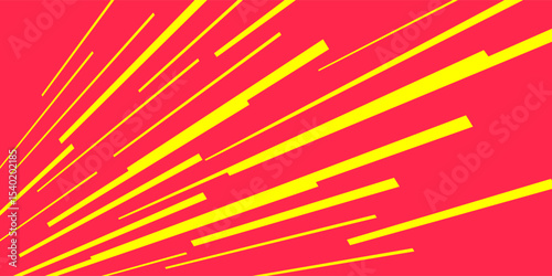 Comic book speed red yellow color lines isolated on background stripe and radial effect style for manga speed frame, superhero action, explosion background. Motion line effect, pop art. Vector 10 eps