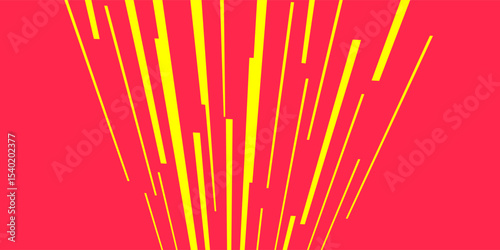 Comic book speed red yellow color lines isolated on background stripe and radial effect style for manga speed frame, superhero action, explosion background. Motion line effect, pop art. Vector 10 eps