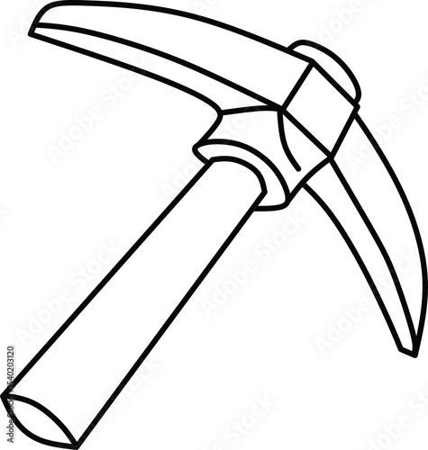 Outline of a Pickaxe Tool Used for Mining or Construction