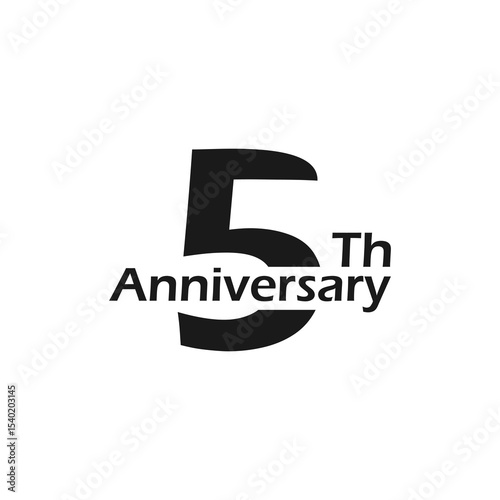 anniversary logo design, 5th anniversary, symbol, icon, party, logo design for 5th anniversary, vector, success, illustration, birthday, symbol, background, year, congratulation, greeting, invitation