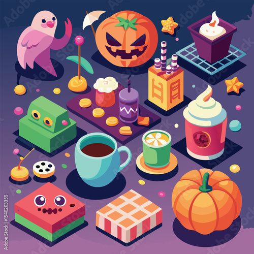 Cute Simplified Candy Corn Ghost Illustration