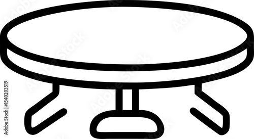 Round table conference icon – circular meeting table symbol for team discussions, collaboration, boardroom strategy, office planning, corporate communication, flat business vector illustration

