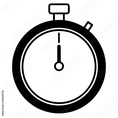 Minimalist stopwatch icon – time tracking symbol, countdown timer, sports stopwatch vector, flat chronometer design for fitness, deadlines, productivity, racing, and time management concepts
