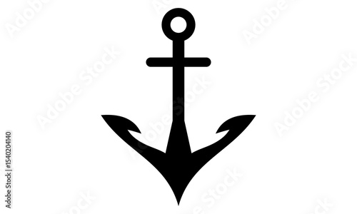 black anchor vector icon logo