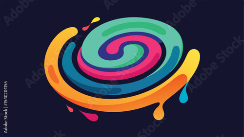 Abstract colorful swirls and drips design suitable for creative and modern projects