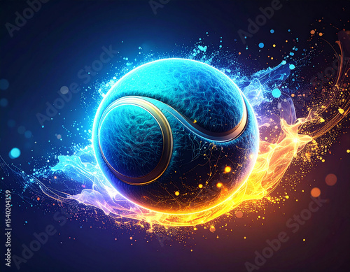 Here's one sentence describing the image:

A cosmic illustration of the blue Earth and other planets orbiting the sun in the vast expanse of the universe, illuminated by starlight