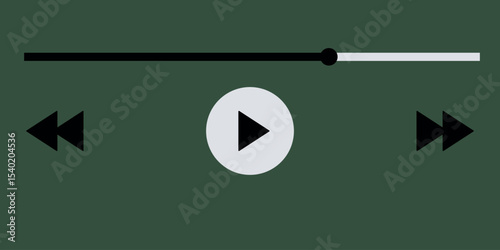 Template video player for web and mobile apps. Modern multimedia playback application. Audio player control panel, media music player.