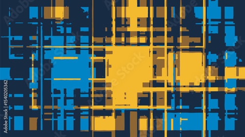 Abstract rectangles overlap creating dynamic digital background grid