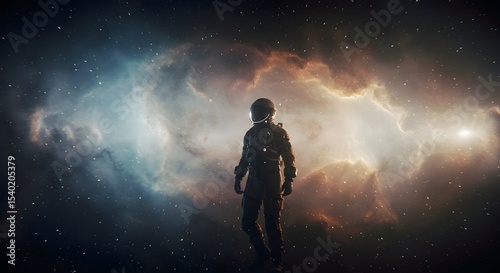 Astronaut in Cosmic Nebula