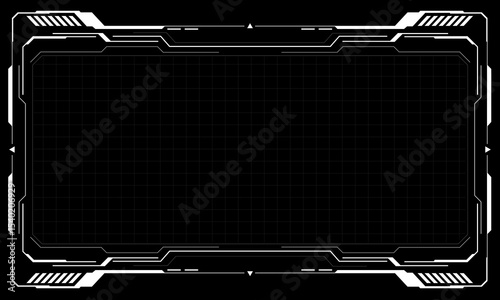 Hud frames white grey user interface elements design modern technology futuristic control panel screen digital hologram window gaming menu touching cyber monitor set on black background vector