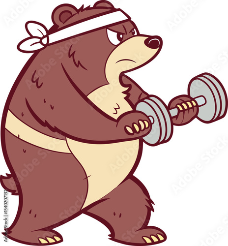 Fitness Bear Mascot - Gym Logo Vector