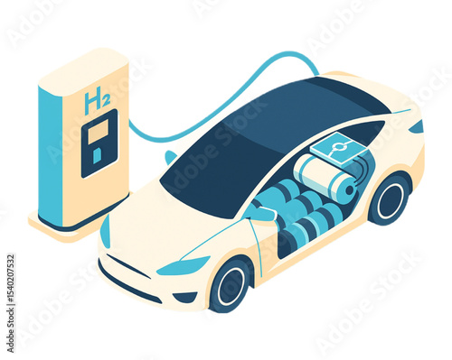Sustainable Transportation Fueling a Hydrogen Electric Vehicle at a Charging Station